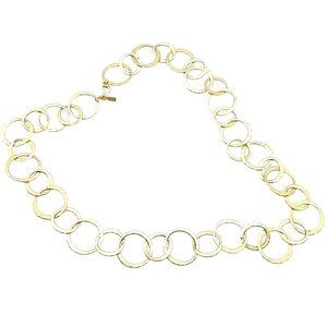 Vintage KJL Circle Link Chain Belt or Necklace with Gold Tone Hook Clasp, Chic